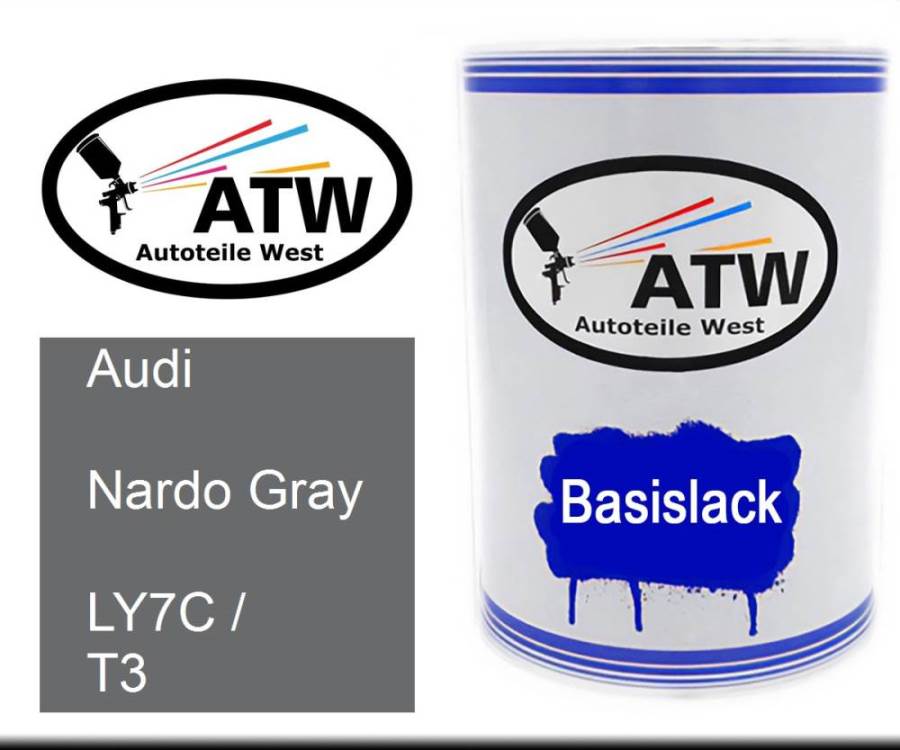 Audi, Nardo Gray, LY7C / T3: 500ml Lackdose, von ATW Autoteile West.